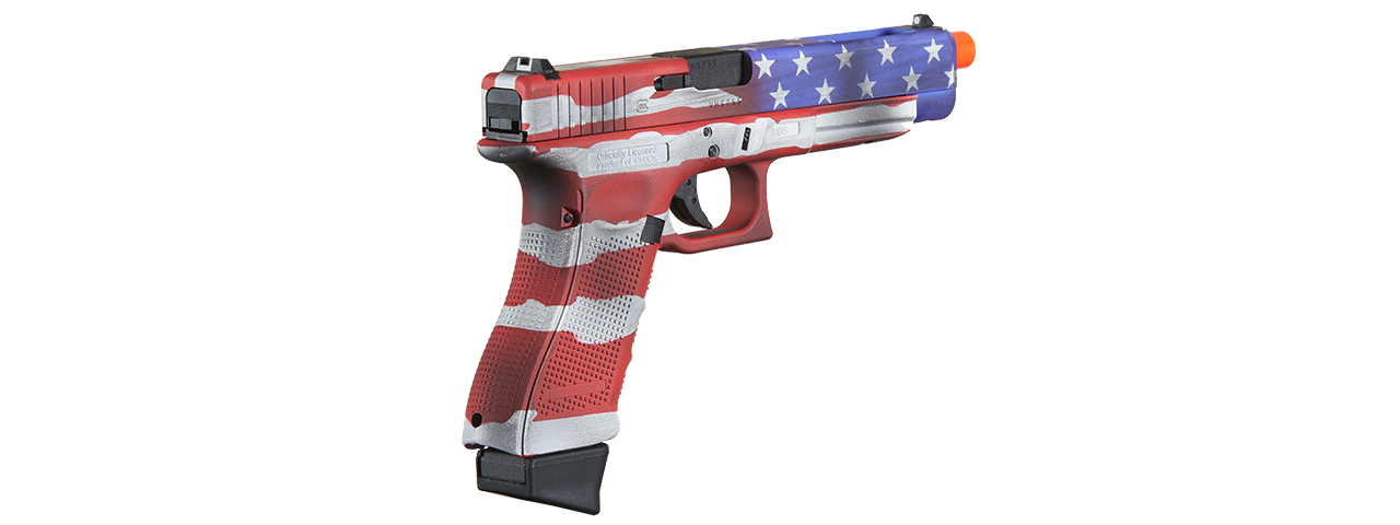 Elite Force Fully Licensed Deluxe Glock 34 Gen 4 CO2 GBB Airsoft Pistol (Cerakote Color: Old Glory) - Click Image to Close