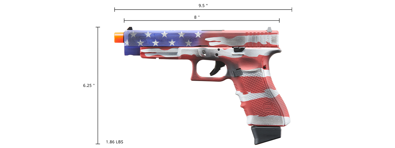 Elite Force Fully Licensed Deluxe Glock 34 Gen 4 CO2 GBB Airsoft Pistol (Cerakote Color: Old Glory)