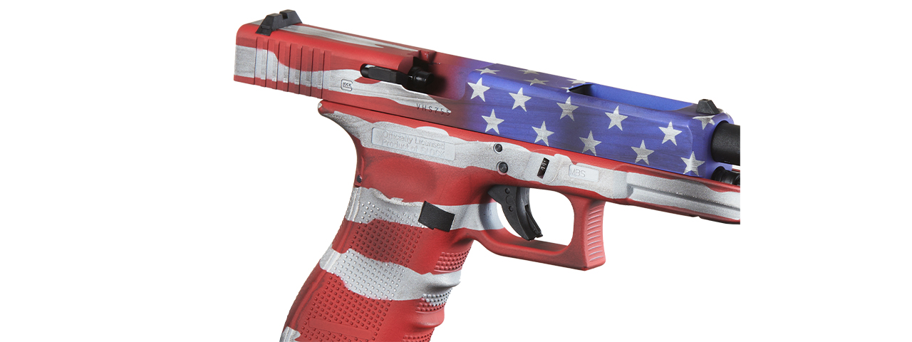 Elite Force Fully Licensed Deluxe Glock 34 Gen 4 CO2 GBB Airsoft Pistol (Cerakote Color: Old Glory) - Click Image to Close