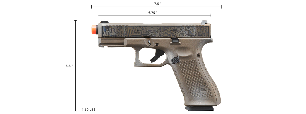 Umarex Elite Force Glock 45 Gen 5 GBB Airsoft Pistol (Cerakote Color: Circuit Board) - Click Image to Close