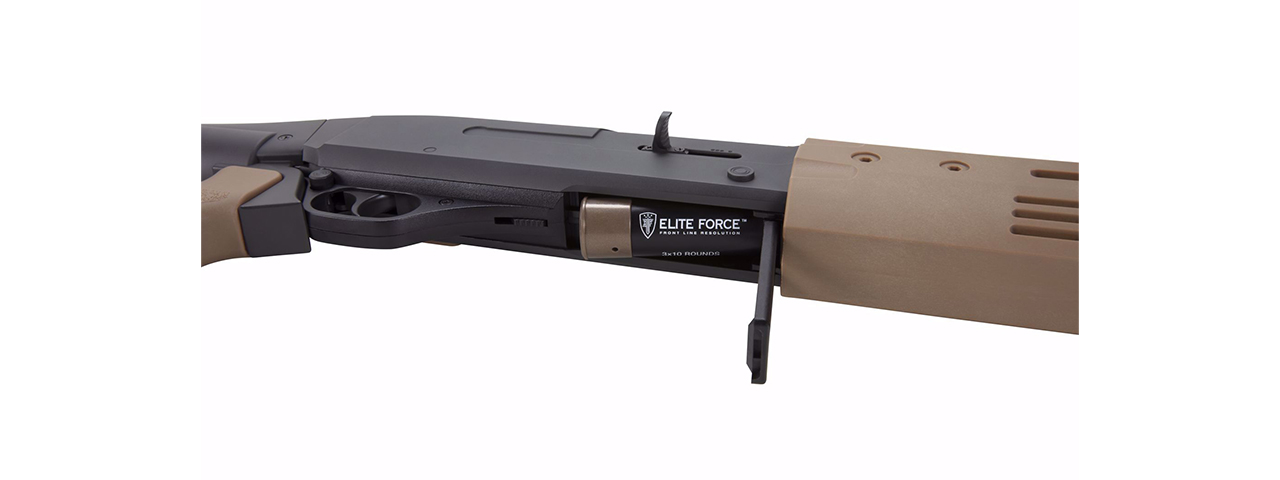 Elite Force CO2 Tri-Shot Shotgun - Tan/Black - Click Image to Close