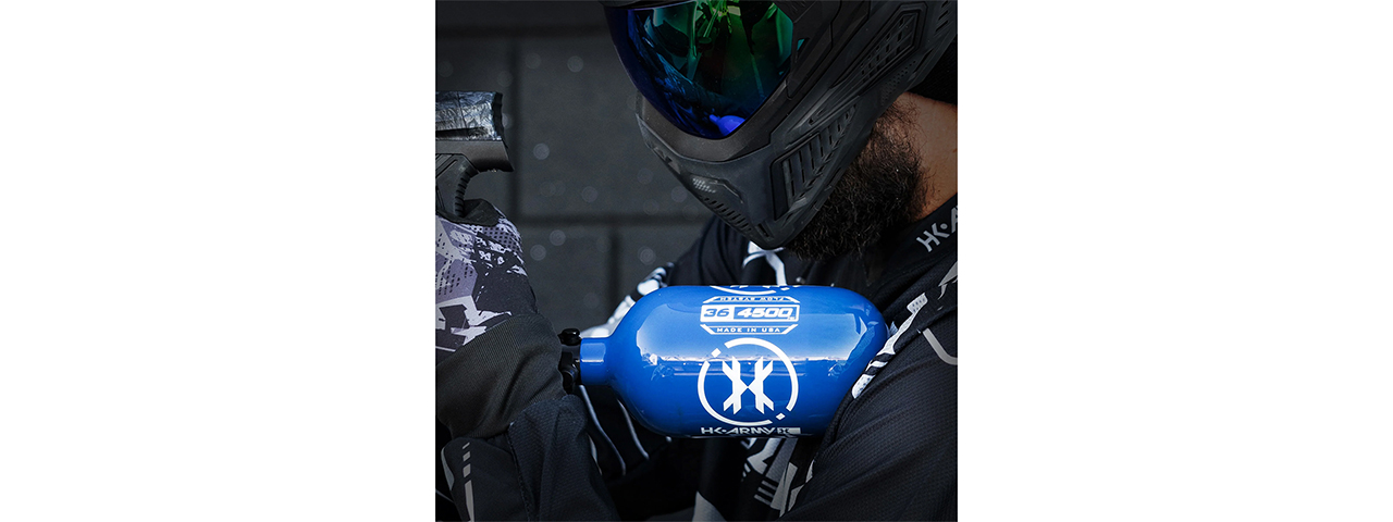 HK Army 36ci/4500 PSI Extra Lite Carbon Fiber Tank w/ Standard Re - Icon Blue