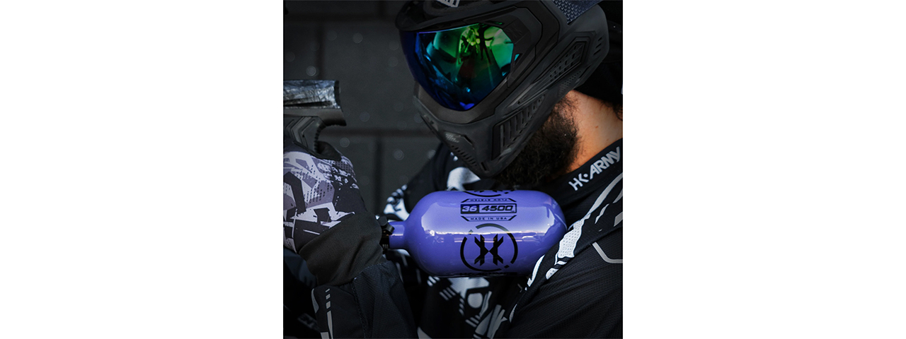 HK Army 36ci/4500 PSI Extra Lite Carbon Fiber Tank w/ Standard Re - Icon Purple - Click Image to Close