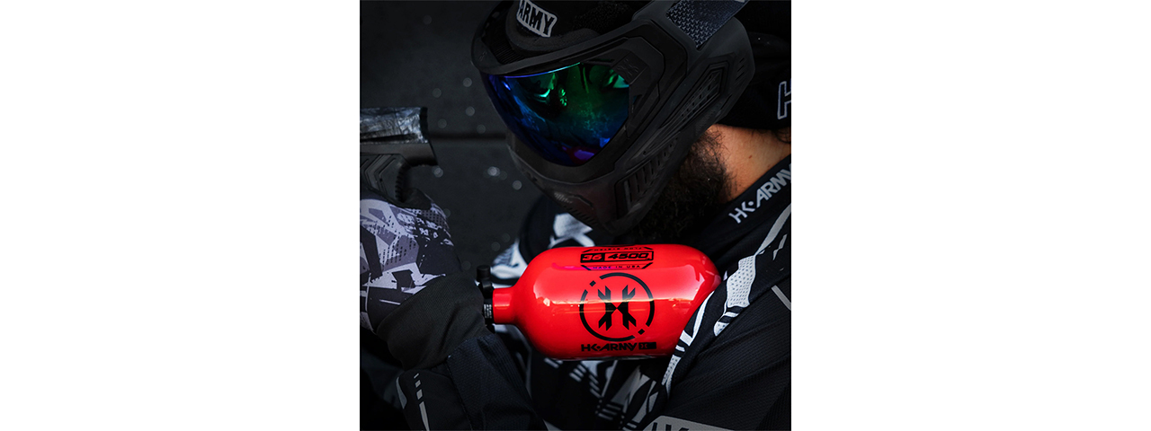 HK Army 36ci/4500 PSI Extra Lite Carbon Fiber Tank w/ Standard Re - Icon Red - Click Image to Close