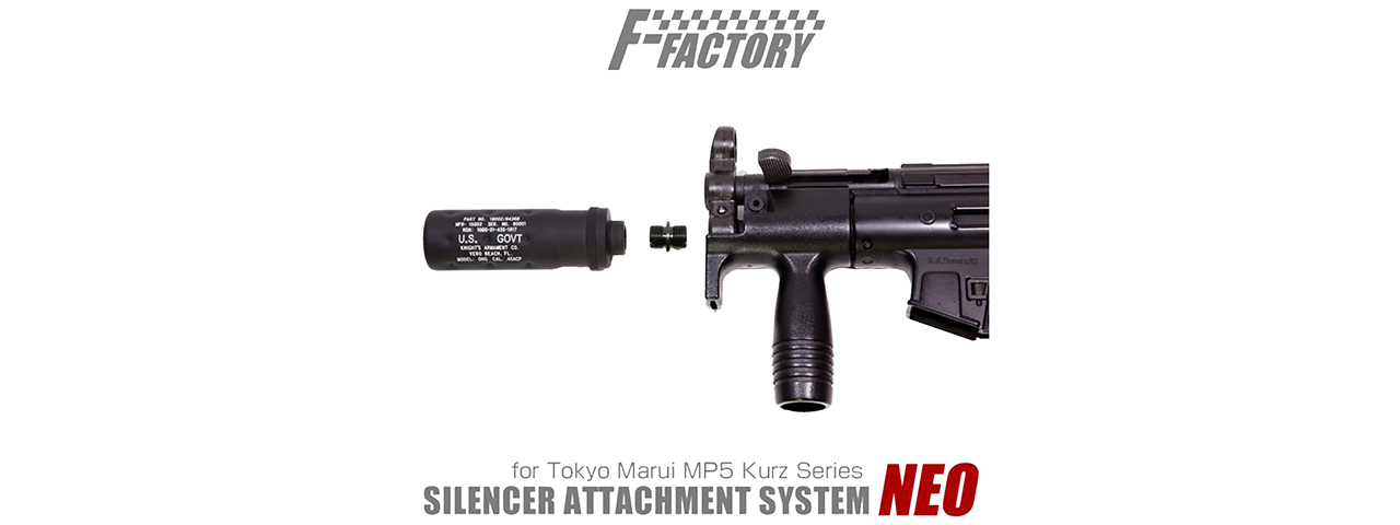 Laylax Silencer Attachment for Tokyo Marui MP5K (Kurz) Series AEGs - Click Image to Close