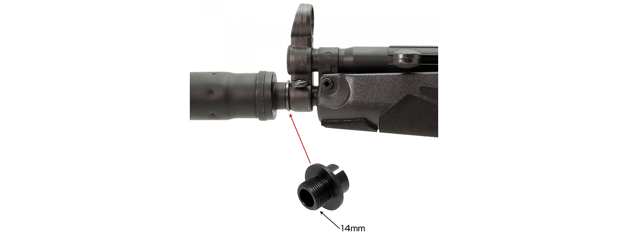 Laylax Silencer Attachment for Tokyo Marui MP5 Series AEGs - Click Image to Close