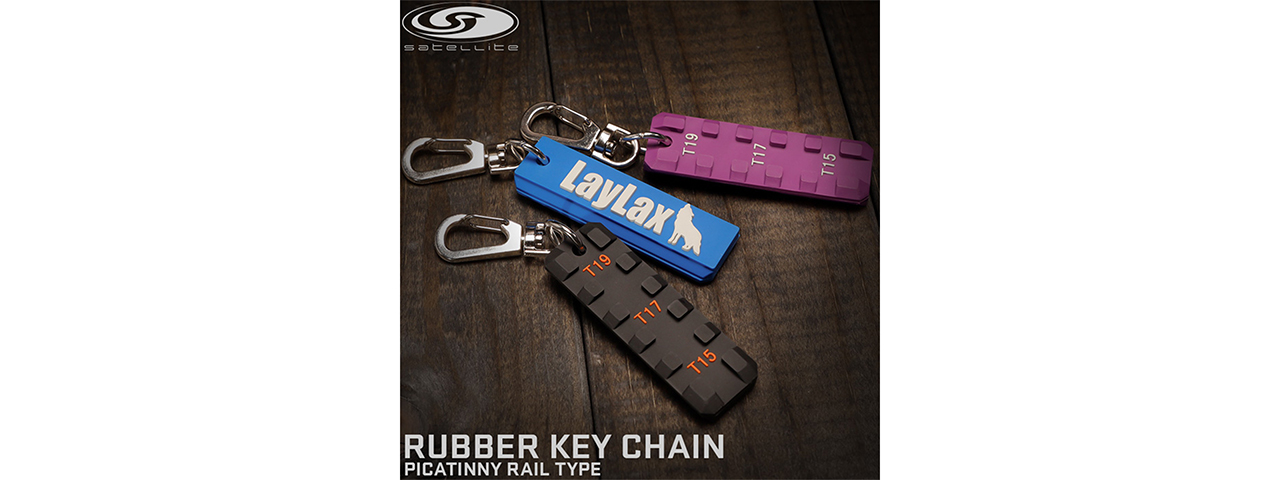 Laylax Rubber Picatinny Rail Key Chain (Purple/Gray)