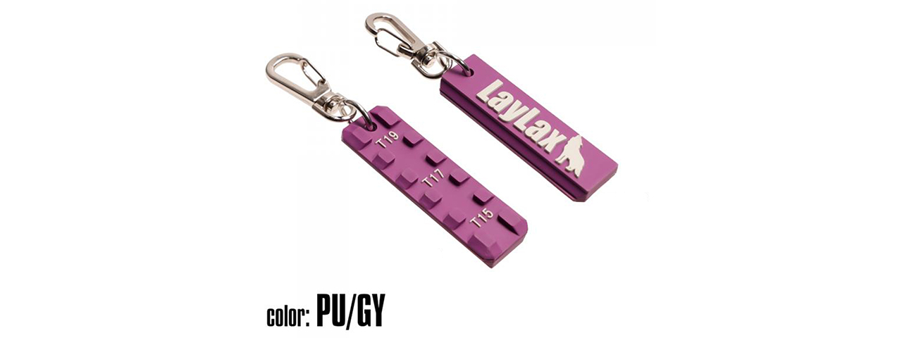 Laylax Rubber Picatinny Rail Key Chain (Purple/Gray) - Click Image to Close