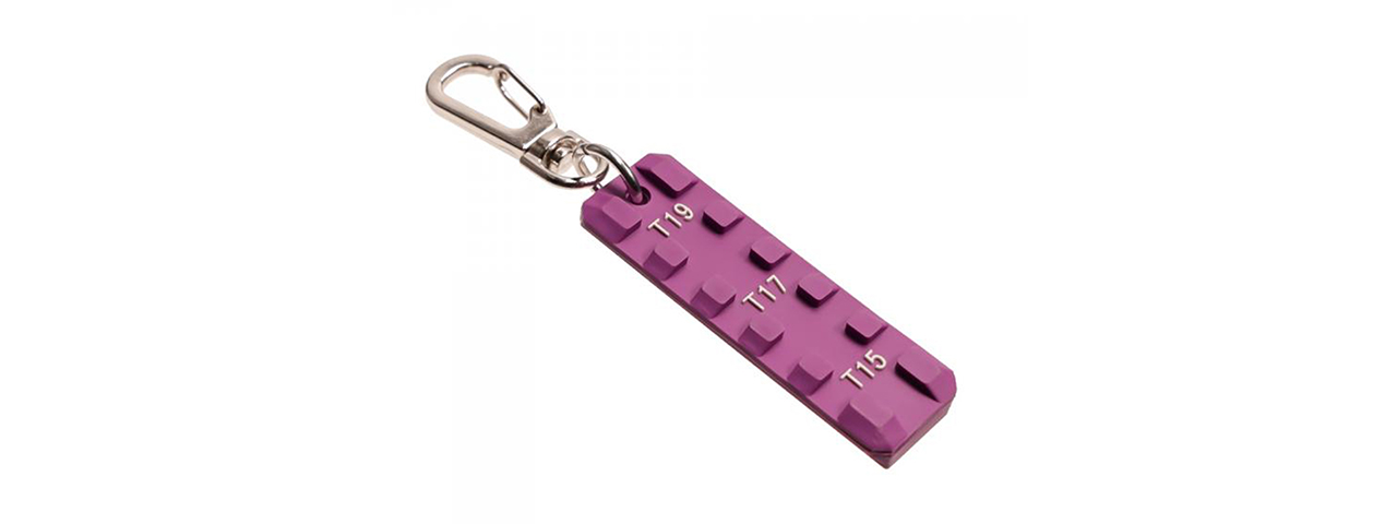 Laylax Rubber Picatinny Rail Key Chain (Purple/Gray) - Click Image to Close