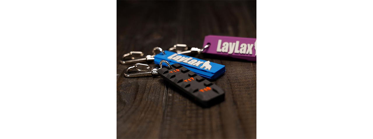 Laylax Rubber Picatinny Rail Key Chain (Purple/Gray) - Click Image to Close