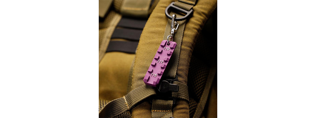 Laylax Rubber Picatinny Rail Key Chain (Purple/Gray) - Click Image to Close