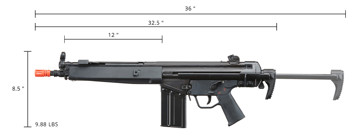 LCT Airsoft LC-3K AEG Rifle with Retractable Stock (EBB) - Click Image to Close