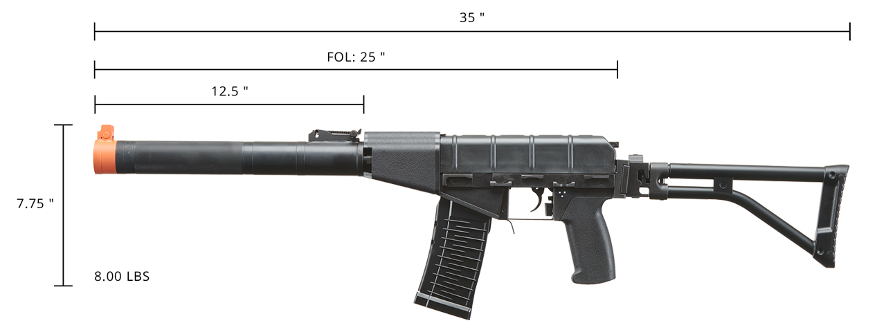 LCT Airsoft AS VAL Assault Rifle AEG with Galil Folding Stock (Black)