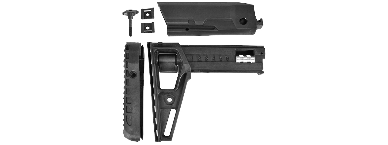 LCT Airsoft LCK-19 Telescoping Folding Stock - Click Image to Close