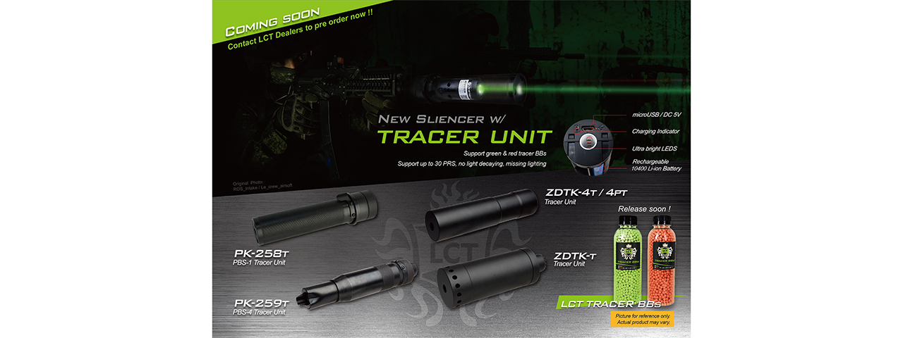 LCT Airsoft Silencer with Tracer Unit (24mm CW) - Click Image to Close