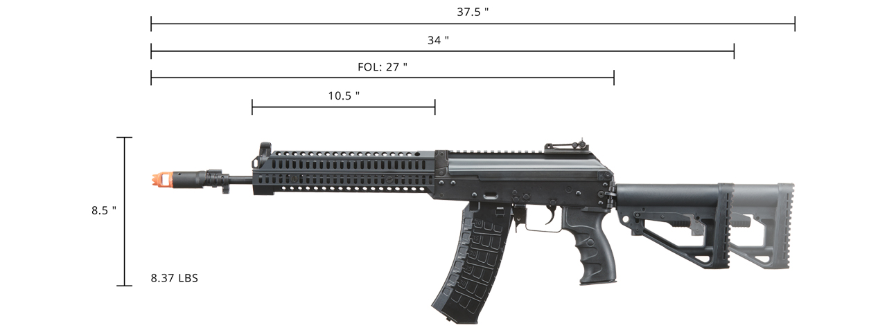 LCT Airsoft ZK12 Tactical Assault AEG with Z-Sport 10.5" Rail - Click Image to Close