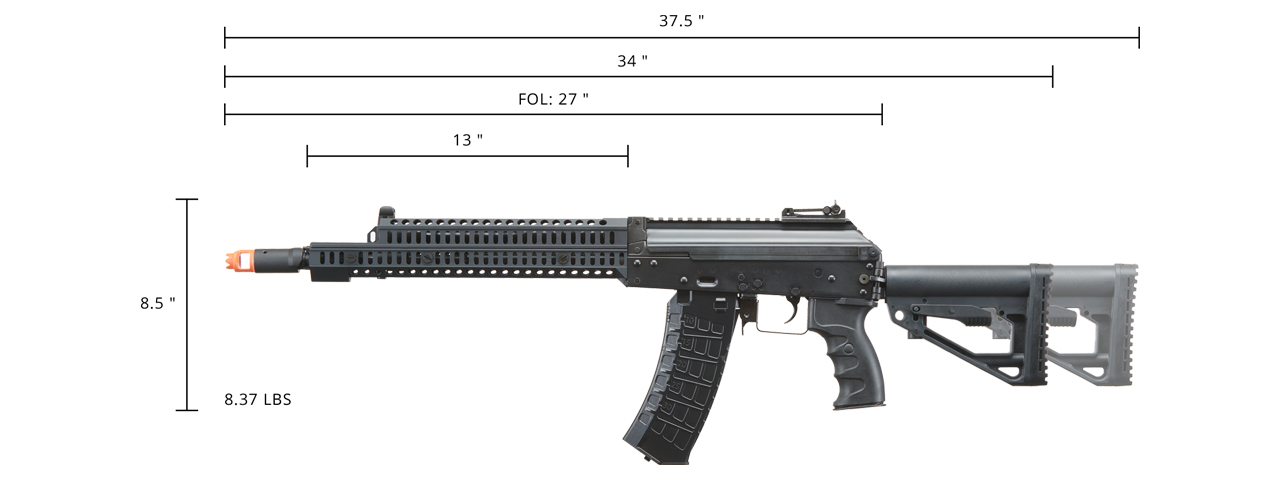 LCT Airsoft ZK12 Tactical Assault AEG with Z-Sport 13" Rail & ASTER V2 SE Expert