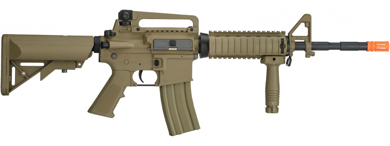 Lancer Tactical Gen 2 M4 RIS Airsoft Gun AEG Rifle - (Tan)(No Battery and Charger) - Click Image to Close