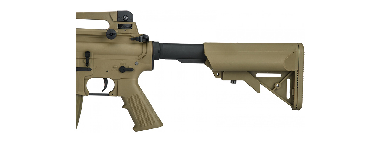 Lancer Tactical Gen 2 M4 RIS Airsoft Gun AEG Rifle - (Tan)(No Battery and Charger) - Click Image to Close