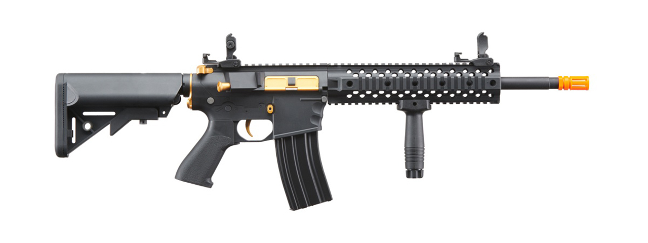 Lancer Tactical Gen 2 M4 Evo Airsoft AEG Rifle (Black & Gold)(No Battery and Charger) - Click Image to Close