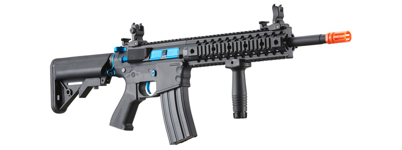 Lancer Tactical Gen 2 M4 Evo Airsoft AEG Rifle (Black & Blue)(No Battery and Charger) - Click Image to Close