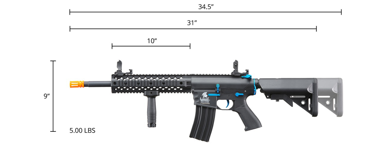 Lancer Tactical Gen 2 M4 Evo Airsoft AEG Rifle (Black & Blue)(No Battery and Charger) - Click Image to Close