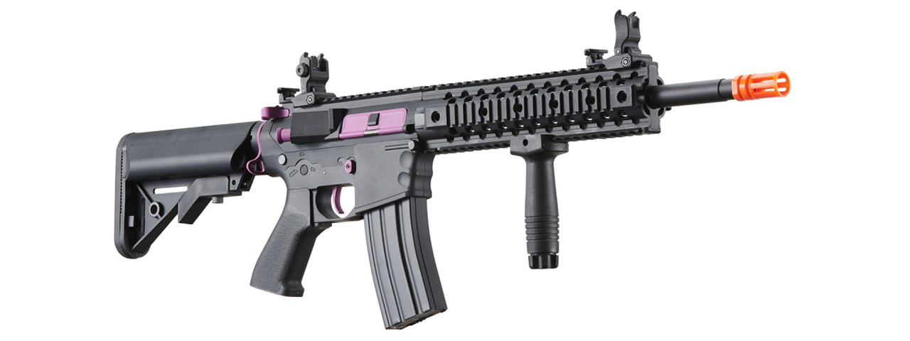 Lancer Tactical Gen 2 M4 Evo Airsoft AEG Rifle (Black & Purple)(No Battery and Charger) - Click Image to Close