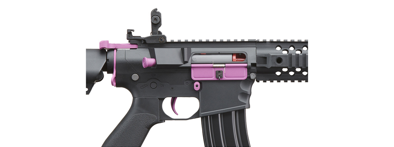 Lancer Tactical Gen 2 M4 Evo Airsoft AEG Rifle (Black & Purple)(No Battery and Charger) - Click Image to Close