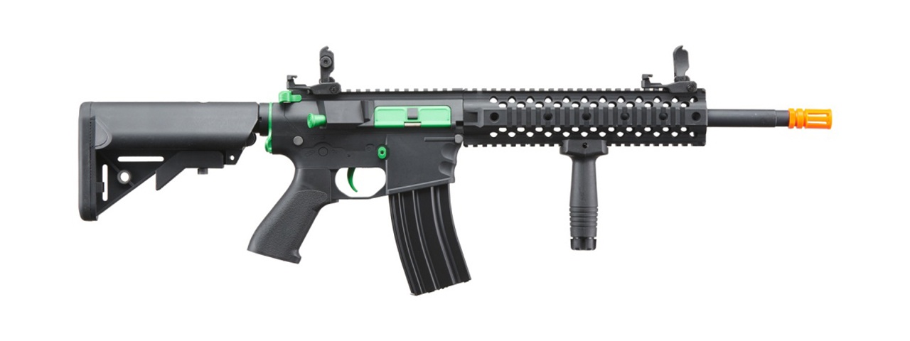 Lancer Tactical Gen 2 M4 Evo Airsoft AEG Rifle (Black & Green)(No Battery and Charger) - Click Image to Close