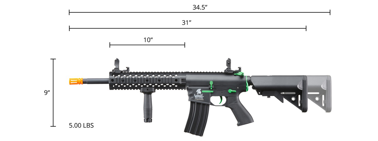 Lancer Tactical Gen 2 M4 Evo Airsoft AEG Rifle (Black & Green)(No Battery and Charger)