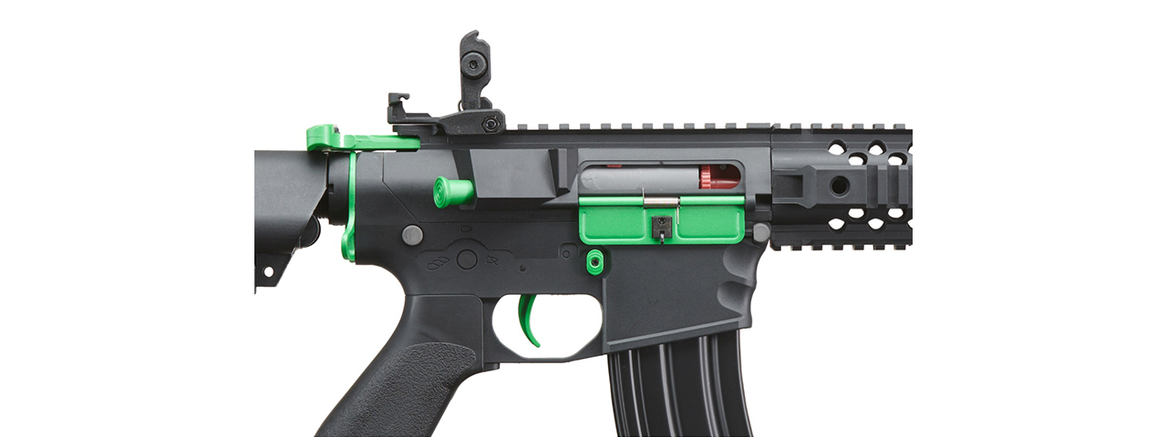 Lancer Tactical Gen 2 M4 Evo Airsoft AEG Rifle (Black & Green)(No Battery and Charger) - Click Image to Close