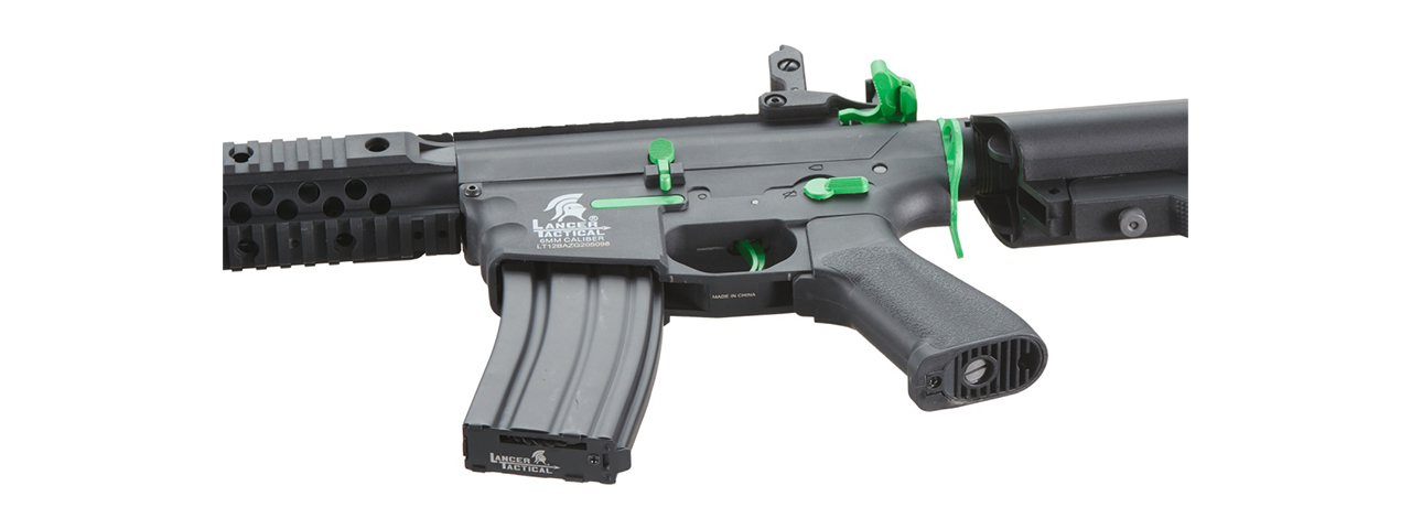 Lancer Tactical Gen 2 M4 Evo Airsoft AEG Rifle (Black & Green)(No Battery and Charger) - Click Image to Close