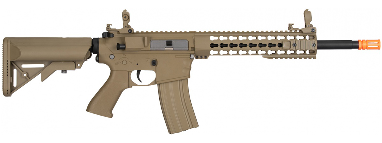 Lancer Tactical Gen 2 10" KeyMod M4 Evo Airsoft AEG Rifle Core Series (Tan)(No Battery and Charger) - Click Image to Close