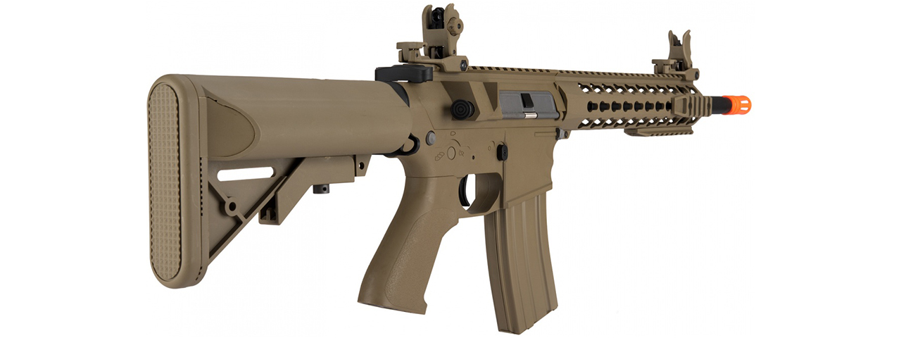 Lancer Tactical Gen 2 10" KeyMod M4 Evo Airsoft AEG Rifle Core Series (Tan)(No Battery and Charger) - Click Image to Close