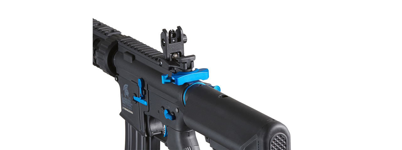 Lancer Tactical Gen 2 M4 SD Carbine Airsoft AEG Rifle with Mock Suppressor (Black / Blue)(No Battery and Charger) - Click Image to Close