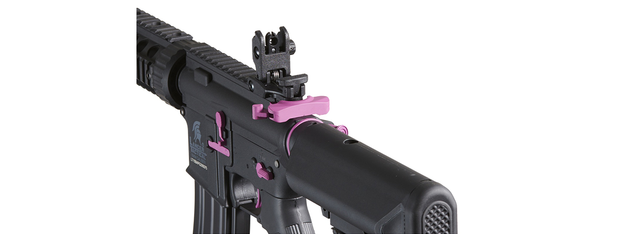 Lancer Tactical Gen 2 M4 SD Carbine Airsoft AEG Rifle with Mock Suppressor (Black / Purple)(No Battery and Charger) - Click Image to Close