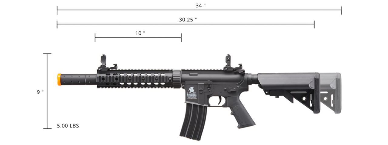 Lancer Tactical Gen 2 10" M4 SD Carbine Airsoft AEG Rifle with Mock Suppressor (Black)(No Battery and Charger)