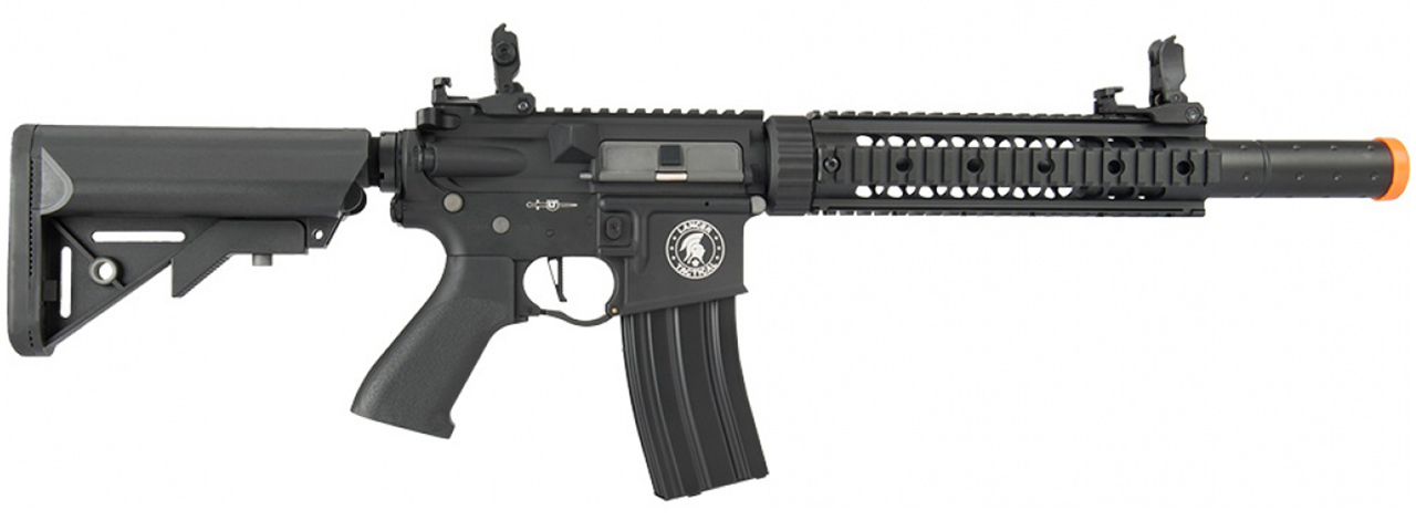 Lancer Tactical Low FPS Gen 2 10" M4 SD Carbine Airsoft AEG Rifle with Mock Suppressor (Black)(No Battery and Charger)