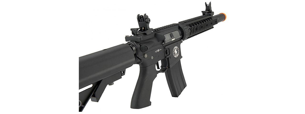 Lancer Tactical Low FPS Gen 2 10" M4 SD Carbine Airsoft AEG Rifle with Mock Suppressor (Black)(No Battery and Charger)