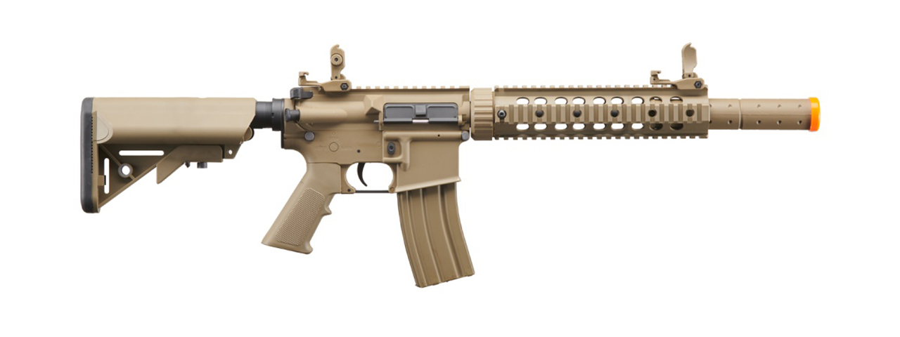 Lancer Tactical Gen 2 10" M4 SD Carbine Airsoft AEG Rifle with Mock Suppressor (Tan)(No Battery and Charger) - Click Image to Close