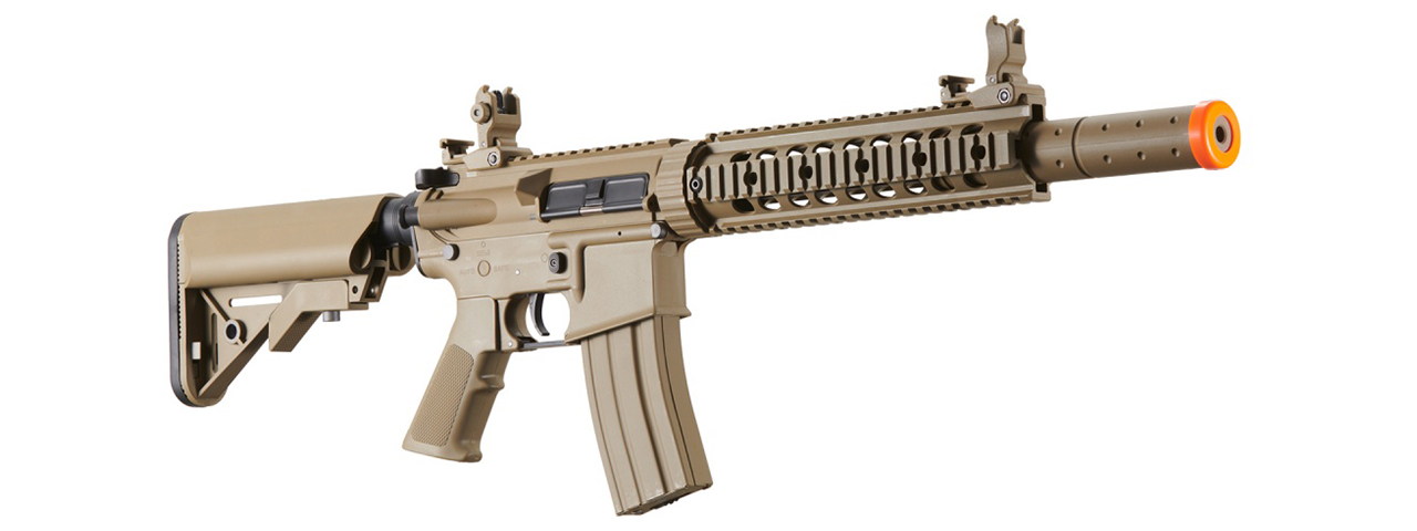 Lancer Tactical Gen 2 10" M4 SD Carbine Airsoft AEG Rifle with Mock Suppressor (Tan)(No Battery and Charger)