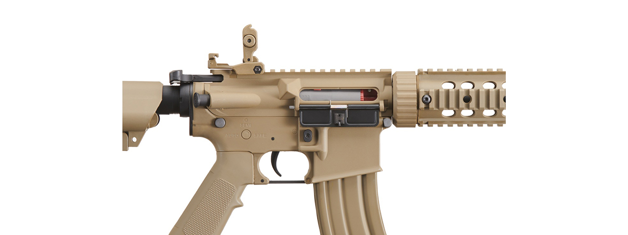 Lancer Tactical Gen 2 10" M4 SD Carbine Airsoft AEG Rifle with Mock Suppressor (Tan)(No Battery and Charger) - Click Image to Close