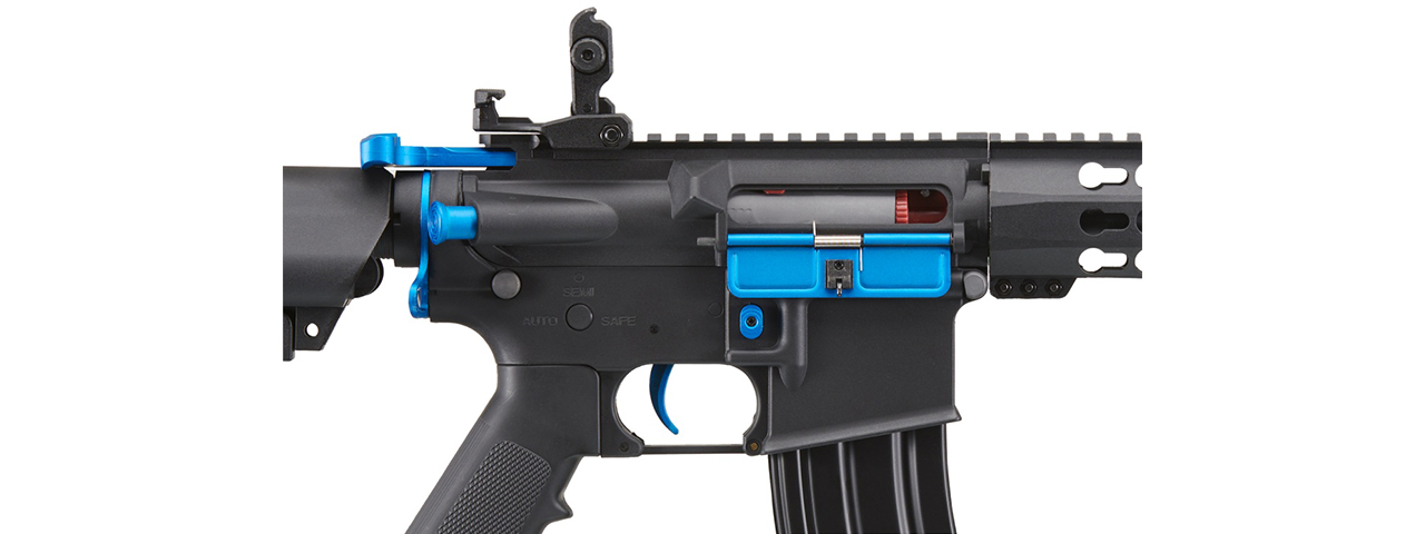 Lancer Tactical Gen 2 13.5" Keymod M4 Carbine Airsoft AEG Rifle (Black / Blue)(No Battery and Charger)