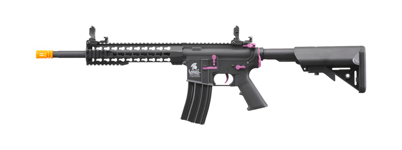 Lancer Tactical Gen 2 13.5" Keymod M4 Carbine Airsoft AEG Rifle (Black / Purple)(No Battery and Charger) - Click Image to Close