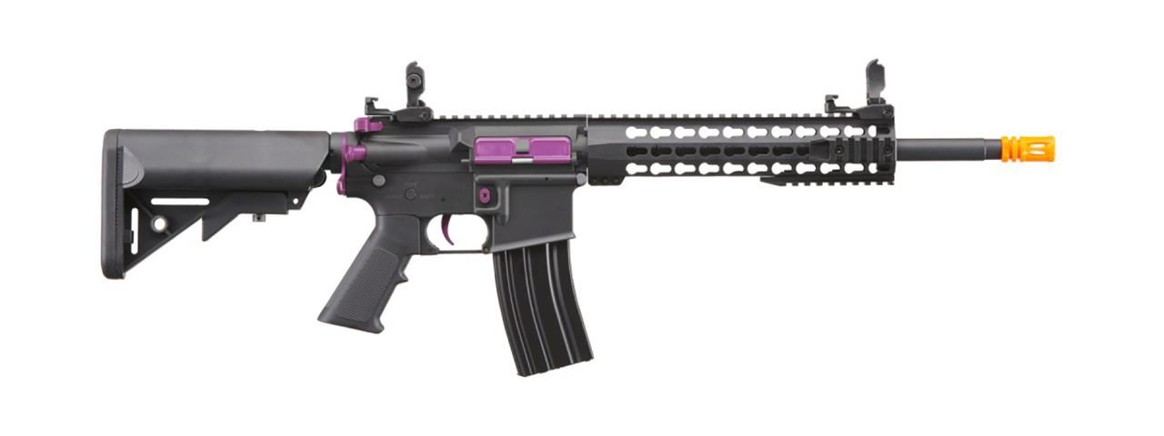 Lancer Tactical Gen 2 13.5" Keymod M4 Carbine Airsoft AEG Rifle (Black / Purple)(No Battery and Charger)