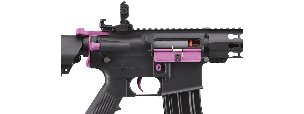 Lancer Tactical Gen 2 13.5" Keymod M4 Carbine Airsoft AEG Rifle (Black / Purple)(No Battery and Charger)