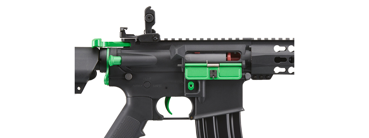 Lancer Tactical Gen 2 13.5" Keymod M4 Carbine Airsoft AEG Rifle (Black / Green)(No Battery and Charger)