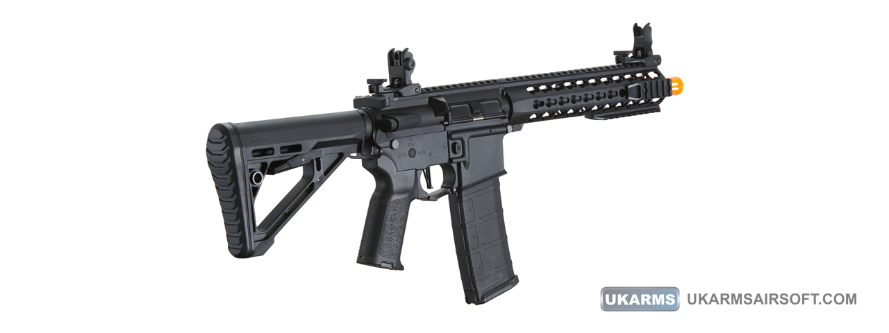 Lancer Tactical Gen 3 10" KeyMod M4 Carbine Airsoft AEG Rifle with Delta Stock (Color: Black) - Click Image to Close