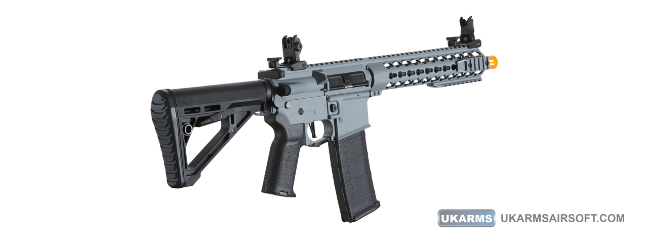 Lancer Tactical Gen 3 10" KeyMod M4 Carbine Airsoft AEG Rifle with Delta Stock (Color: Grey)