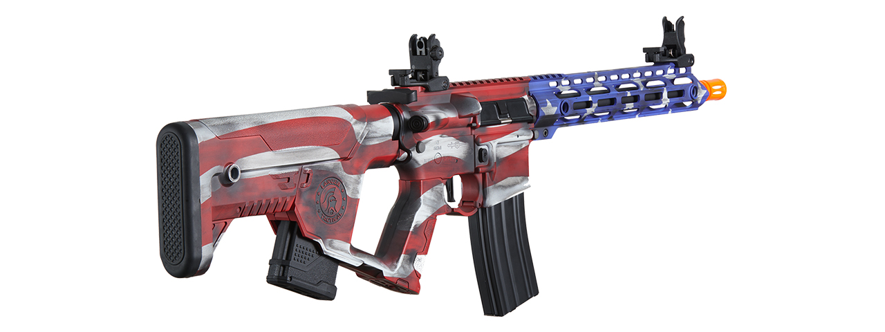 Lancer Tactical Enforcer BLACKBIRD AEG Rifle w/ Alpha Stock (Cerakote Color: Stars & Stripes)